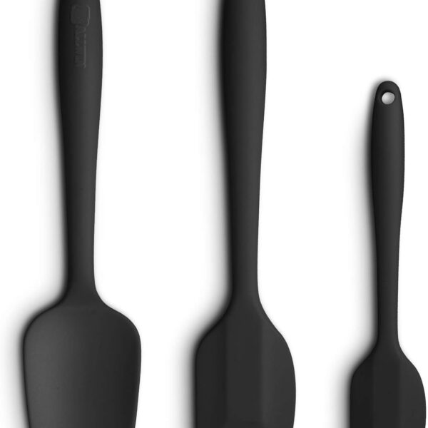 Silicone Spatula Set Heat Resistant Stainless Steel Core Includes Spatula Spoonula And Mini Spatula