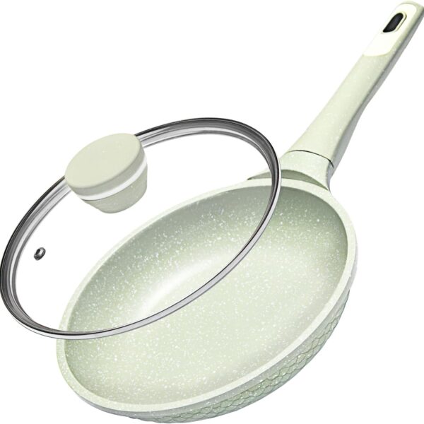 Nonstick Frying Pan with Tempered Glass Lid and Cast Aluminum Body
