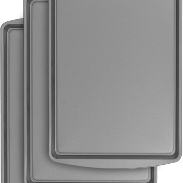 Nonstick Medium Cookie Pan Set with Reinforced Coating