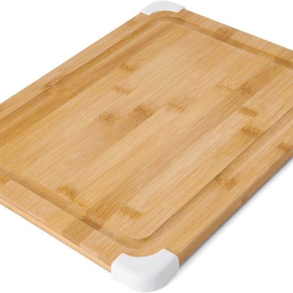 Bamboo Cutting Board with Hand Hole and Non Slip Trim