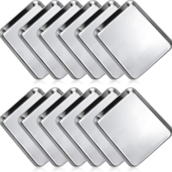 Stainless Steel Toaster Oven Tray Set with Leak Proof Design and Round Corners