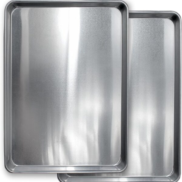 Thick Aluminum Half Sheet Pan with Reinforced Steel Rim