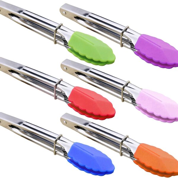 Mini Serving Tongs With Silicone Tips Non Stick Safe