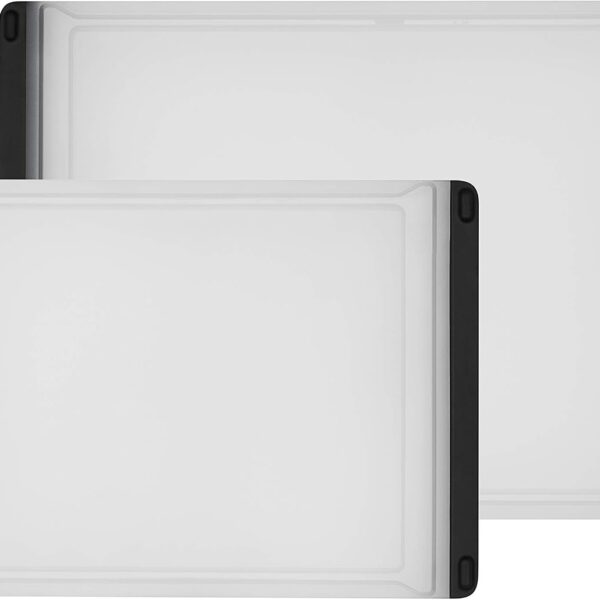 Double Sided Cutting Board Set with Drip Catcher and Non Slip Feet
