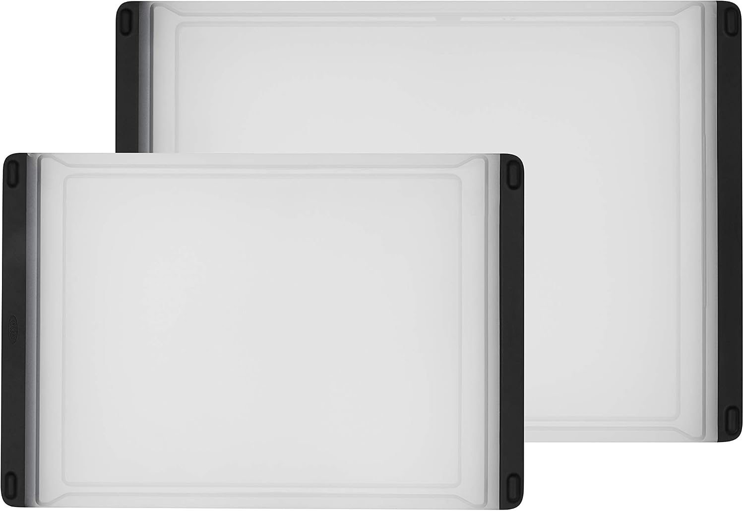 Double Sided Cutting Board Set with Drip Catcher and Non Slip Feet