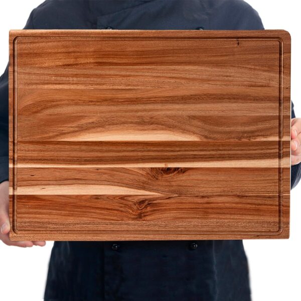 Large Acacia Cutting Board with Juice Groove and Reversible Surface