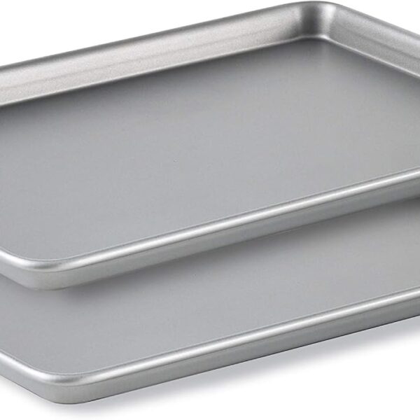 Nonstick Baking Sheet Set with Heavy Gauge Steel Core and Raised Edges