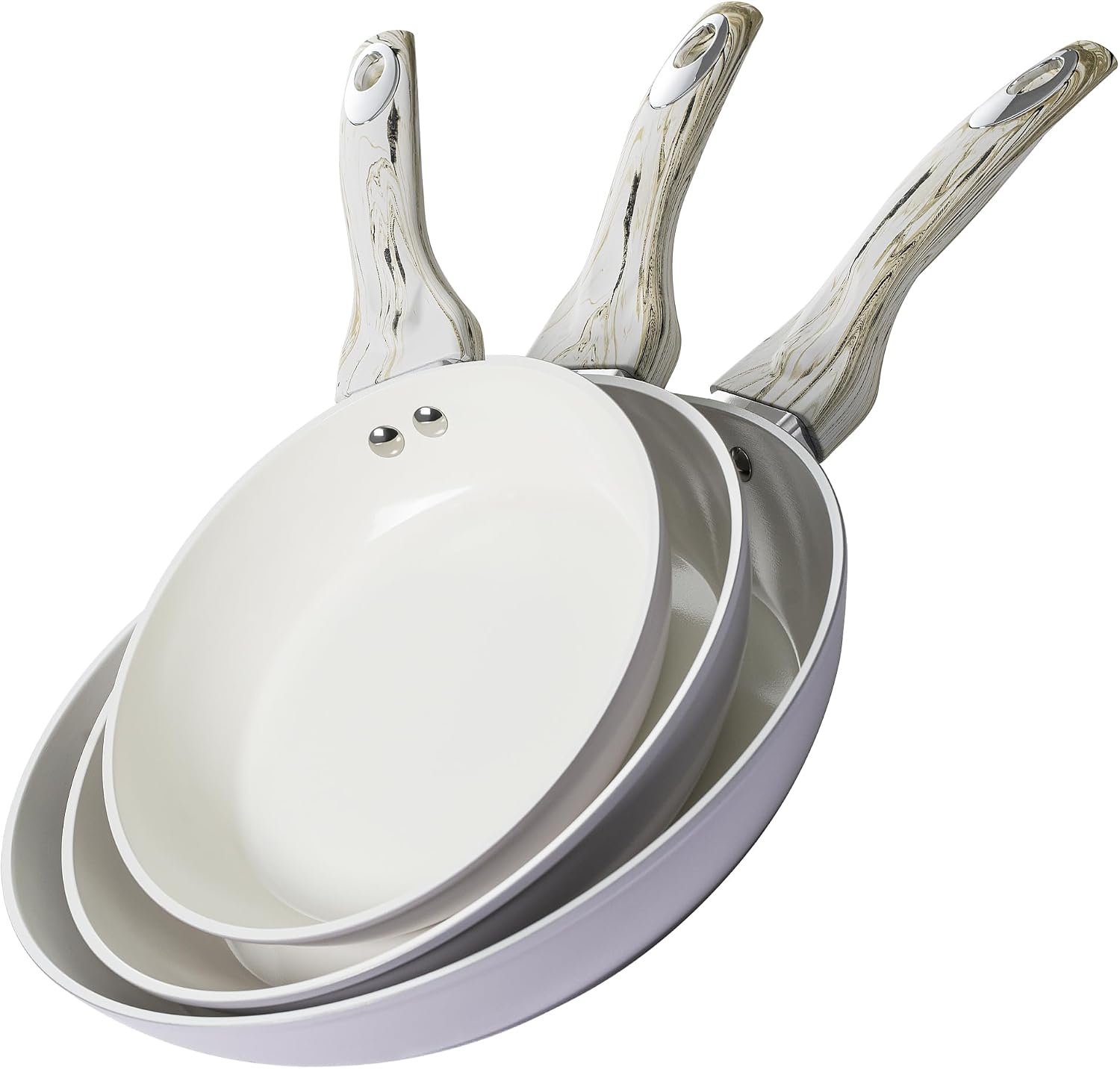 Triple Layer Ceramic Nonstick Frying Pan with Forged Aluminum Body