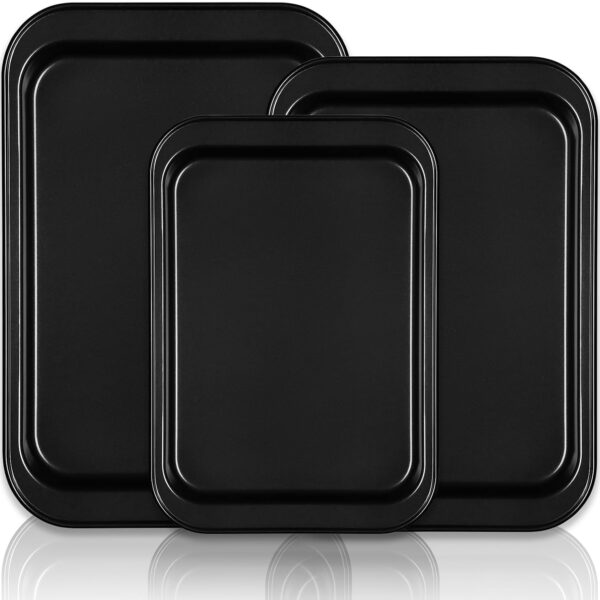 Nonstick Baking Sheet Set with Carbon Steel Construction and Stackable Trays