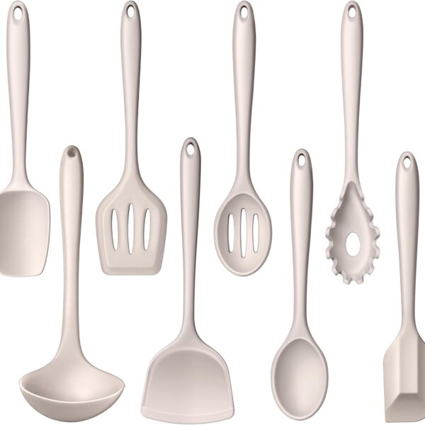 Silicone Cooking Utensil Set Stainless Steel Core Non Scratch Heat Resistant Dishwasher Safe