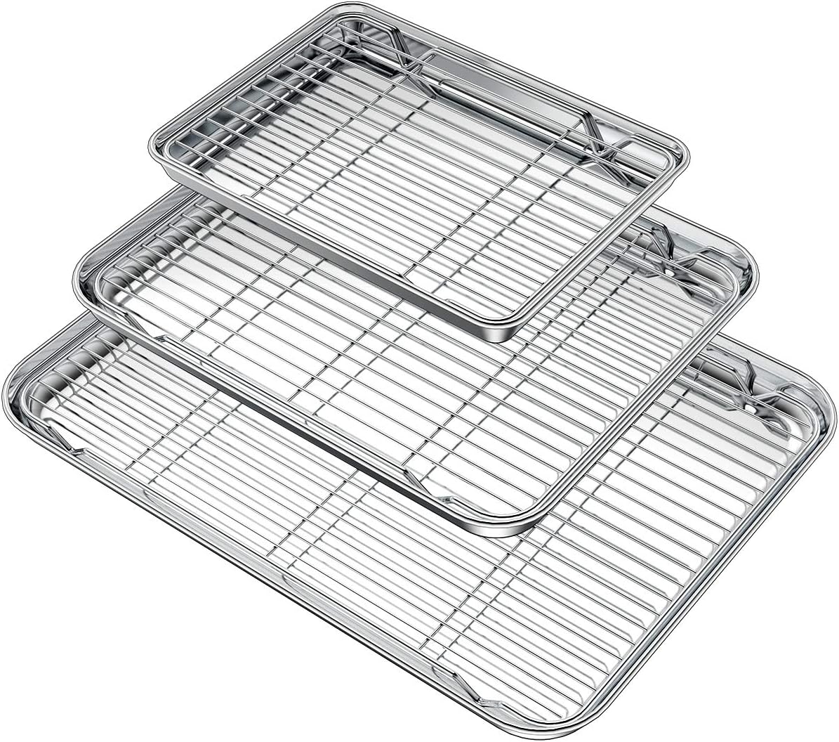 Stainless Steel Baking Sheet and Cooling Rack Set with Mirror Finish