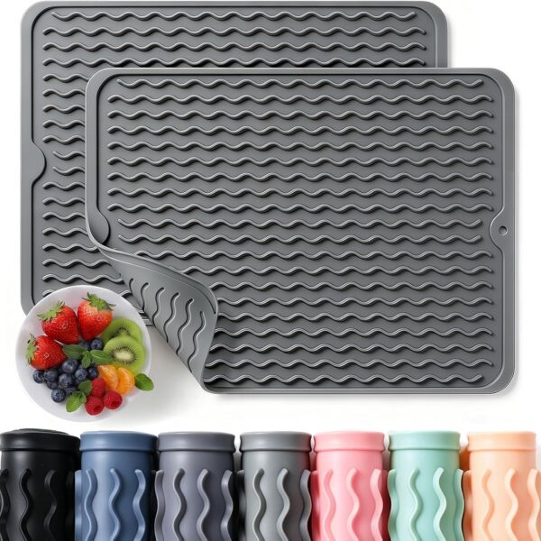 Silicone Dish Drying Mat Waterproof Heat Resistant Fast Drying