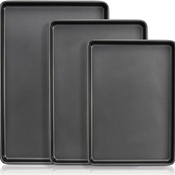 Diamond Texture Nonstick Baking Sheet Set with Carbon Steel